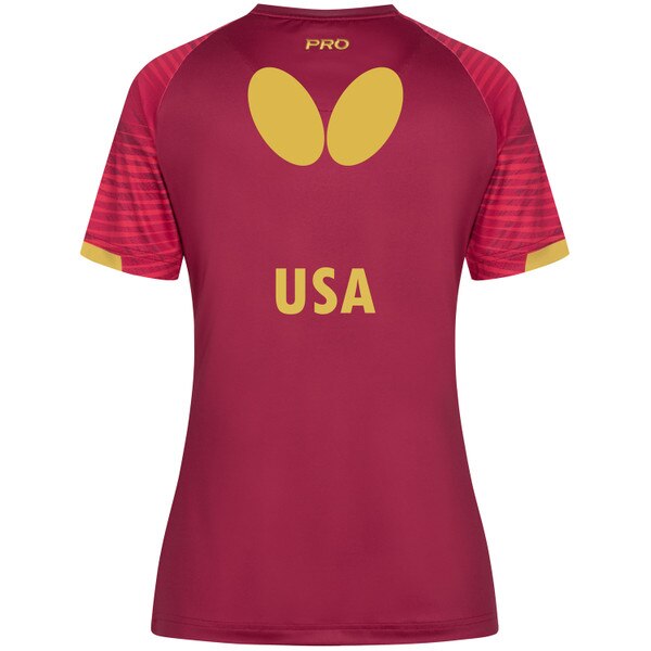 Butterfly USA Team 25 Lady Shirt - Red - Back